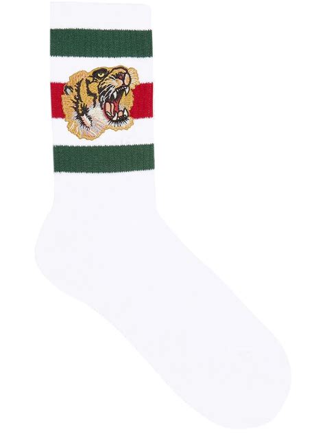 embroidered tiger applique socks